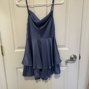 blue romper dress